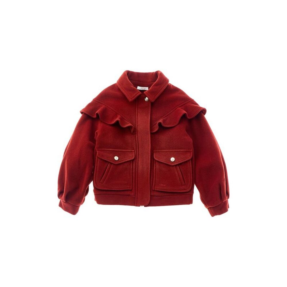 Chloé Girls  Wool-Blend Jacket, Red